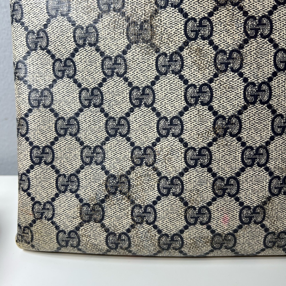 Authentic Vintage Gucci GG Blue‎ Monogram Handbag - Picture 5 of 12